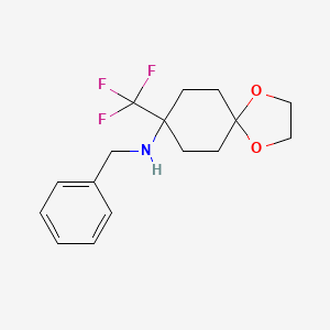 molecular formula C16H20F3NO2 B1377840 N-苄基-8-(三氟甲基)-1,4-二氧杂螺[4.5]癸烷-8-胺 CAS No. 1375473-83-8