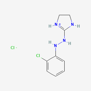 molecular formula C9H12Cl2N4 B13778401 2-Imidazolidinone, (2-chlorophenyl)hydrazone, monohydrochloride CAS No. 69135-44-0