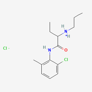 molecular formula C14H22Cl2N2O B13778419 6'-Chloro-2-(propylamino)-o-butyrotoluidide hydrochloride CAS No. 77985-17-2