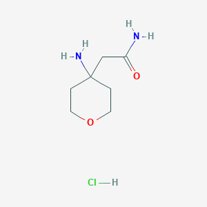 molecular formula C7H15ClN2O2 B1377849 2-(4-Aminooxan-4-yl)acetamide hydrochloride CAS No. 1376046-46-6