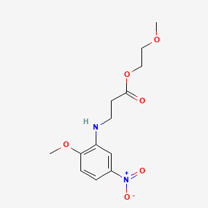 molecular formula C13H18N2O6 B13778517 2-Methoxyethyl N-(2-methoxy-5-nitrophenyl)-beta-alaninate CAS No. 68133-25-5