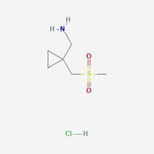 molecular formula C6H14ClNO2S B1377853 [1-(Methanesulfonylmethyl)cyclopropyl]methanamine hydrochloride CAS No. 1375471-96-7