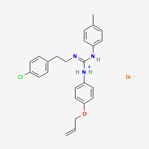 molecular formula C25H27BrClN3O B13778534 1-(p-Allyloxyphenyl)-3-(p-chlorophenethyl)-2-(p-tolyl)guanidine hydrobromide CAS No. 69415-44-7