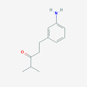 molecular formula C12H17NO B1377854 1-(3-氨基苯基)-4-甲基戊-3-酮 CAS No. 1375989-82-4