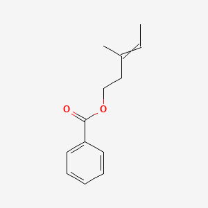 molecular formula C13H16O2 B13778541 3-Penten-1-ol, 3-methyl-, 1-benzoate CAS No. 72845-36-4