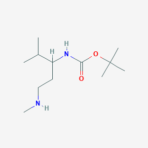 molecular formula C12H26N2O2 B1377855 tert-butyl N-[4-methyl-1-(methylamino)pentan-3-yl]carbamate CAS No. 1376105-36-0