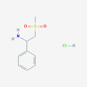 molecular formula C9H14ClNO2S B1377857 2-甲磺酰基-1-苯乙-1-胺盐酸盐 CAS No. 1158314-56-7