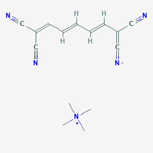 molecular formula C15H17N5 B13778570 tetramethylazanium;[(3E,5E)-2,8,8-tricyanoocta-1,3,5,7-tetraenylidene]azanide 