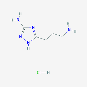 molecular formula C5H12ClN5 B1377858 5-(3-aminopropyl)-4H-1,2,4-triazol-3-amine hydrochloride CAS No. 1375472-36-8
