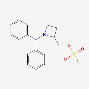 molecular formula C18H21NO3S B13778645 (1-Benzhydrylazetidin-2-YL)methyl methanesulfonate 