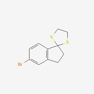 molecular formula C11H11BrS2 B13778675 5-Bromo-1,1-(ethylenedithio)-indane CAS No. 850349-56-3