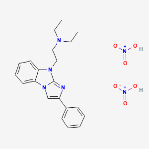 molecular formula C21H26N6O6 B13778719 9H-Imidazo(1,2-A)benzimidazole, 9-(2-(diethylamino)ethyl)-2-phenyl-, dinitrate CAS No. 72025-10-6