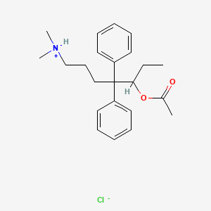 molecular formula C23H32ClNO2 B13778751 5-Acetoxy-N,N-dimethyl-4,4-diphenylheptylamine hydrochloride CAS No. 63765-82-2