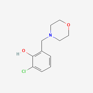 molecular formula C11H14ClNO2 B13778777 2-Chloro-6-(morpholin-4-ylmethyl)phenol CAS No. 87059-84-5