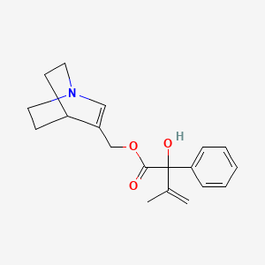 molecular formula C19H23NO3 B13778791 Mandelic acid, alpha-isopropenyl-, (1-azabicyclo(2.2.2)oct-2-en-3-yl)methyl ester CAS No. 93101-75-8
