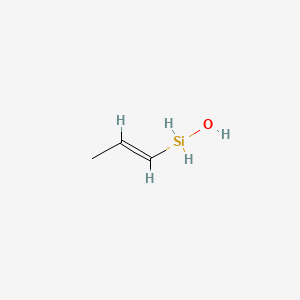 molecular formula C3H8OSi B13778842 Vinylmethylsiloxane homopolymer 