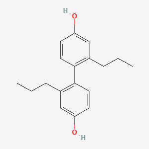 molecular formula C18H22O2 B13778866 4,4'-Biphenyldiol, 2,2'-dipropyl- CAS No. 63992-31-4