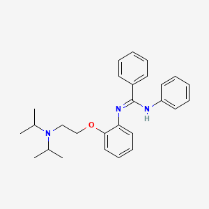 molecular formula C27H33N3O B13778868 N'-[2-[2-[di(propan-2-yl)amino]ethoxy]phenyl]-N-phenylbenzenecarboximidamide 