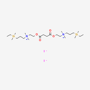 molecular formula C26H58I2N2O4Si2 B13778926 10,15-Dioxa-7-azonia-3-silaheptadecan-17-aminium, 11,14-dioxo-N-(3-(dimethylethylsilyl)propyl)-N,N,3,3,7,7-hexamethyl-, diiodide CAS No. 95521-09-8