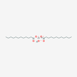 molecular formula C24H47AlO5 B13778991 Aluminum, bis(dodecanoato-kappaO)hydroxy- CAS No. 817-83-4