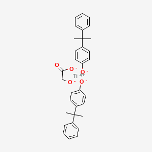 molecular formula C32H32O5Ti B13778993 Titanium, [(hydroxy-kappaO)acetato(2-)-kappaO]bis[4-(1-methyl-1-phenylethyl)phenolato]-, (T-4)- CAS No. 68443-32-3