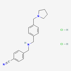 molecular formula C20H25Cl2N3 B1377901 4-[({[4-(Pyrrolidin-1-ylmethyl)phenyl]methyl}amino)methyl]benzonitrile dihydrochloride CAS No. 1384724-10-0