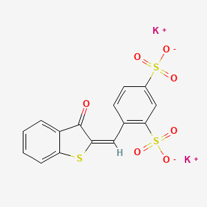 molecular formula C15H8K2O7S3 B13779022 dipotassium;4-[(E)-(3-oxo-1-benzothiophen-2-ylidene)methyl]benzene-1,3-disulfonate CAS No. 66096-13-7