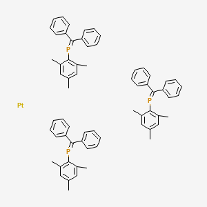 molecular formula C66H63P3Pt B13779027 Benzhydrylidene-(2,4,6-trimethylphenyl)phosphane;platinum CAS No. 89041-27-0
