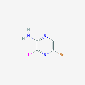 molecular formula C4H3BrIN3 B1377905 5-Bromo-3-iodopyrazin-2-amine CAS No. 1062608-42-7