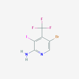 molecular formula C6H3BrF3IN2 B1377907 5-溴-3-碘-4-(三氟甲基)吡啶-2-胺 CAS No. 1427504-07-1