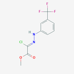 molecular formula C10H8ClF3N2O2 B13779137 methyl (2Z)-2-chloro-2-[[3-(trifluoromethyl)phenyl]hydrazinylidene]acetate 