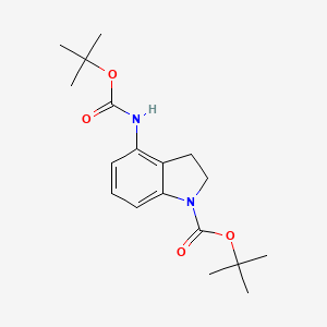 molecular formula C18H26N2O4 B1377915 1-Boc-4-Boc氨基吲哚 CAS No. 1220039-93-9