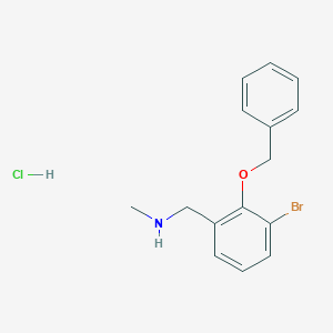 molecular formula C15H17BrClNO B1377917 {[2-(Benzyloxy)-3-bromophenyl]methyl}(methyl)amine hydrochloride CAS No. 1375474-32-0