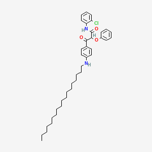 molecular formula C39H53ClN2O3 B13779190 Benzenepropanamide,N-(2-chlorophenyl)-b-oxo-4-[(1-oxooctadecyl)amino]-a-phenoxy- 