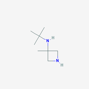molecular formula C8H18N2 B13779205 N-tert-butyl-3-methylazetidin-3-amine CAS No. 936909-09-0