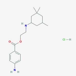 molecular formula C18H29ClN2O2 B13779216 Benzoic acid, p-amino-, 2-((3,3,5-trimethylcyclohexyl)amino)ethyl ester, hydrochloride CAS No. 69780-94-5