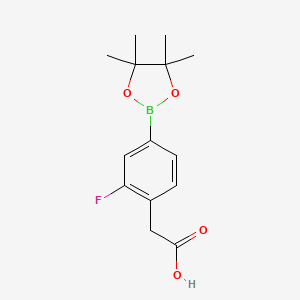 B1377924 [2-Fluoro-4-(tetramethyl-1,3,2-dioxaborolan-2-yl)phenyl]acetic acid CAS No. 1431546-20-1