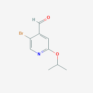 molecular formula C9H10BrNO2 B1377925 5-Bromo-2-isopropoxyisonicotinaldehyde CAS No. 1289135-80-3