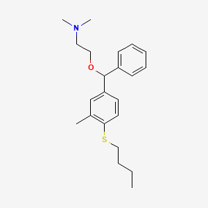 molecular formula C22H31NOS B13779250 ETHYLAMINE, 2-((4-(BUTYLTHIO)-3-METHYL-alpha-PHENYLBENZYL)OXY)-N,N-DIMETHYL- CAS No. 7799-34-0