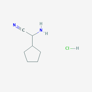 molecular formula C7H13ClN2 B1377926 2-Amino-2-cyclopentylacetonitrile hydrochloride CAS No. 1384429-97-3
