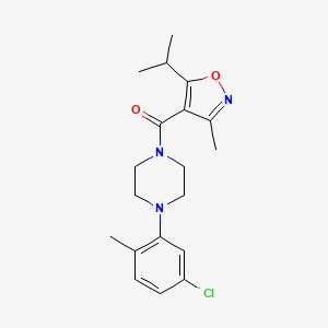 molecular formula C19H24ClN3O2 B13779271 Methanone, [4-(5-chloro-2-methylphenyl)-1-piperazinyl][3-methyl-5-(1-methylethyl)-4-isoxazolyl]- 