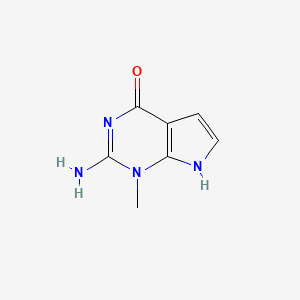 molecular formula C7H8N4O B13779273 2-Amino-1-methyl-1,7-dihydro-4H-pyrrolo[2,3-d]pyrimidin-4-one CAS No. 90065-75-1