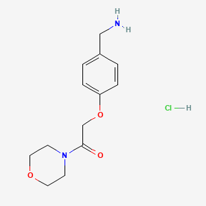 molecular formula C13H19ClN2O3 B1377928 2-[4-(Aminomethyl)phenoxy]-1-(morpholin-4-yl)ethan-1-one hydrochloride CAS No. 1375471-91-2
