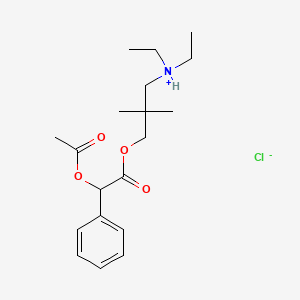 molecular formula C19H30ClNO4 B13779284 Mandelic acid, 3-(diethylamino)-2,2-dimethylpropyl ester, acetate, hydrochloride CAS No. 67465-37-6