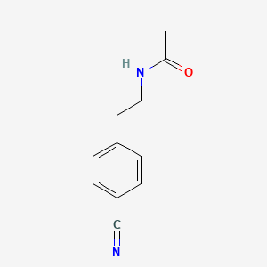 molecular formula C11H12N2O B13779313 Phenethanamine, N-acetyl-4-cyano- 