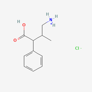 molecular formula C11H16ClNO2 B13779327 Butyric acid, 4-amino-3-methyl-2-phenyl-, hydrochloride CAS No. 66859-46-9