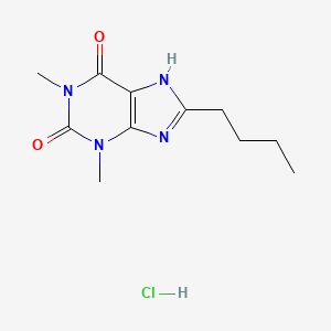 molecular formula C11H17ClN4O2 B13779350 Theophylline, 8-butyl-, hydrochloride CAS No. 74039-65-9