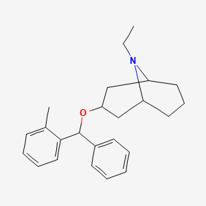 molecular formula C24H31NO B13779378 N-Ethyl-norgranatanol-3,alpha-(2-methyl-benzhydryl)aether [German] CAS No. 6605-97-6