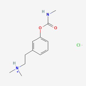 molecular formula C12H19ClN2O2 B13779439 Carbamic acid, methyl-, 3-(2-(dimethylamino)ethyl)phenyl ester, hydrochloride CAS No. 63982-33-2