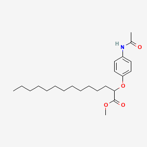 molecular formula C23H37NO4 B13779469 Methyl 2-(4-acetamidophenoxy)myristate CAS No. 63134-19-0